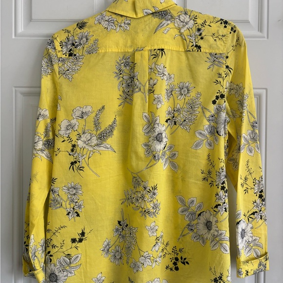 Talbots Floral Long Sleeve Button Down Top, Size Petite Small - Picture 9 of 12
